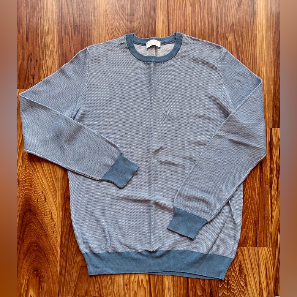 Gran Sasso Fresh Cotton Light Blue Crewneck Sweater Made in Italy